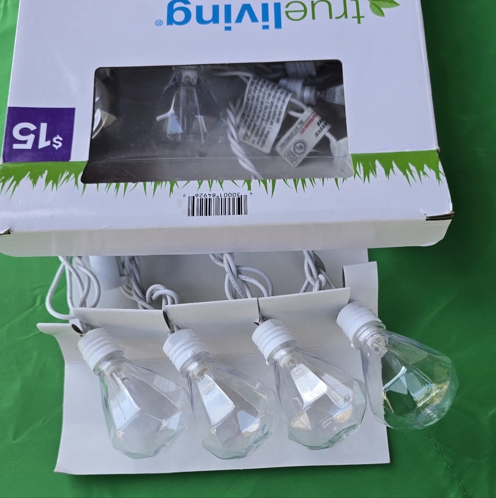 2 sets of Outdoor String Lights White  bulbs each  Waterproof Edison Bulbs